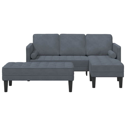 Soffset med kudde 2 pcs Mörkgrå Polyester