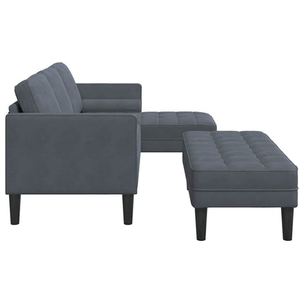 Soffset med kudde 2 pcs Mörkgrå Polyester