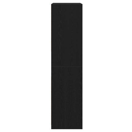 Garderob med låda Svart Ek 100 x 50 x 200 cm Konstruerat trä