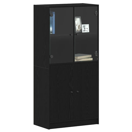 Skåp Svart Ek 68 x 37 x 142 cm