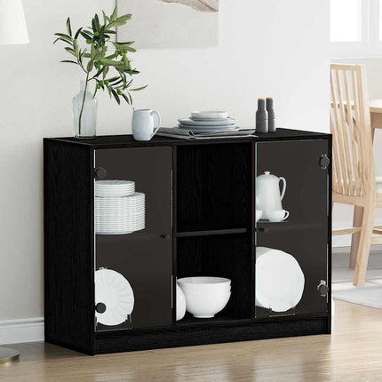Sideboard Svart Ek 100 x 37 x 75.5 cm