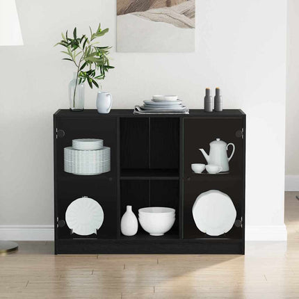 Sideboard Svart Ek 100 x 37 x 75.5 cm
