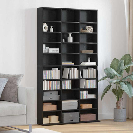 CD Skåp Svart Ek 101 x 23 x 177,5 cm Konstruerat trä