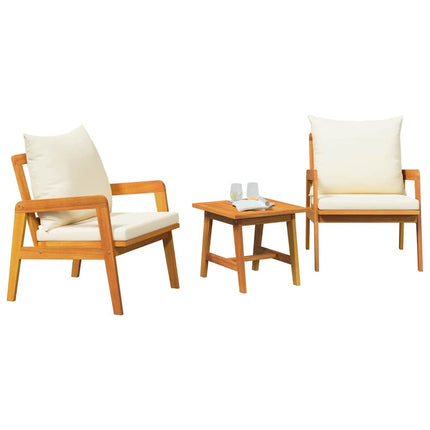 Bistroset med kudde 3 pcs Brun Massivt Akaciaträ