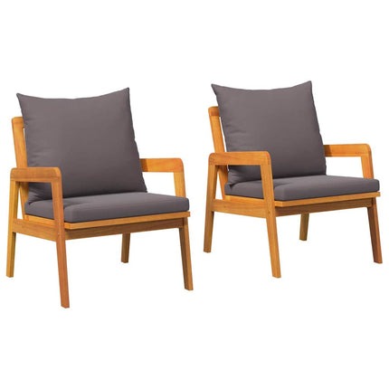Trädgård Stol med kudde 2 Stycke Olivenatur 65 x 59,5 x 72 cm