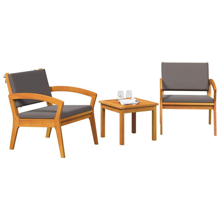 Bistroset med kudde 3 pcs Brun Polyester