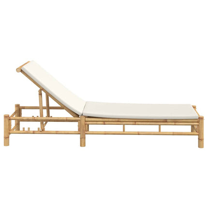 Solsäng med dynor 55x199x30 cm bambu
