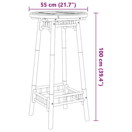 Barbord för utomhusbruk runt Ø55x100 cm bambu