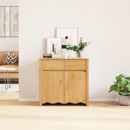 Sideboard med låda Drammen Ek 79 x 43 x 75.5 cm Massivt tallträ