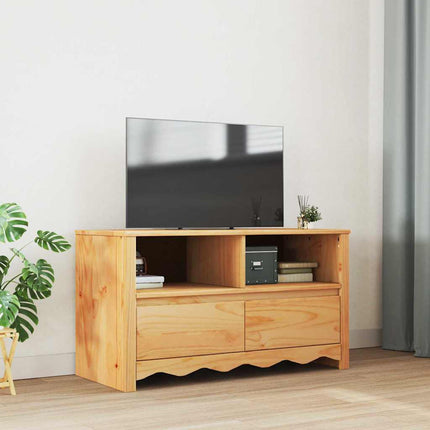 TV-skåp med låda Drammen Ek 99 x 43 x 55 cm Massivt tallträ