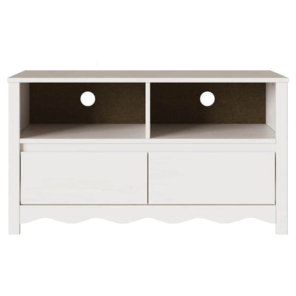 TV-skåp med låda Drammen Vit 99 x 43 x 55 cm Massivt tallträ