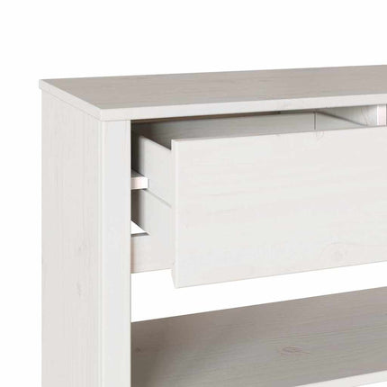 Konsolbord med låda Drammen Vit 89,5 x 37 x 73 cm Massiv furu