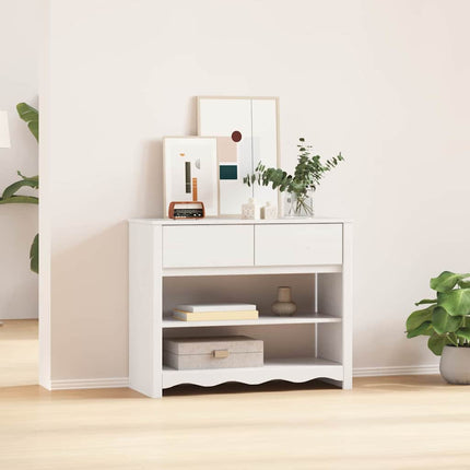 Konsolbord med låda Drammen Vit 89,5 x 37 x 73 cm Massiv furu