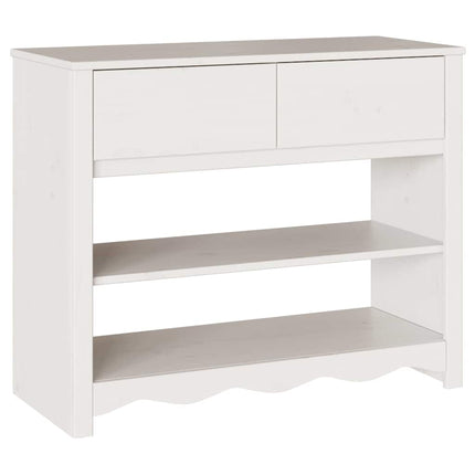 Konsolbord med låda Drammen Vit 89,5 x 37 x 73 cm Massiv furu