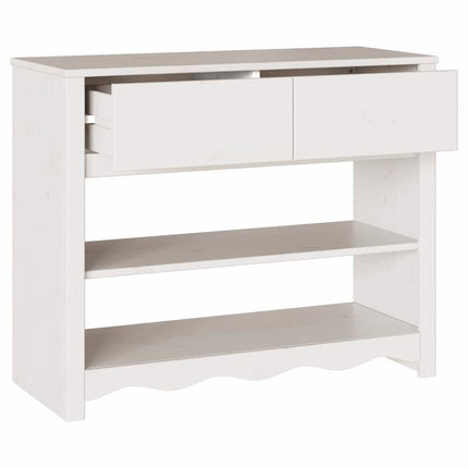 Konsolbord med låda Drammen Vit 89,5 x 37 x 73 cm Massiv furu