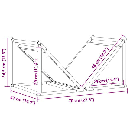 Vedställ vit 70x43x34,5 cm kallvalsat stål