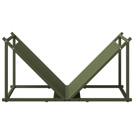 Vedställ olivgrön 70x43x34,5 cm kallvalsat stål