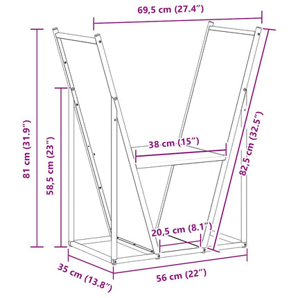 Vedställ vit 69,5x35x81 cm kallvalsat stål
