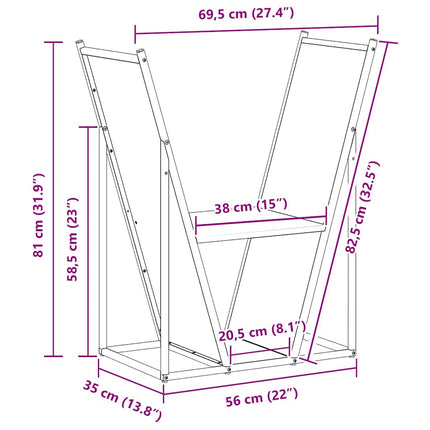 Vedställ olivgrön 69,5x35x81 cm kallvalsat stål