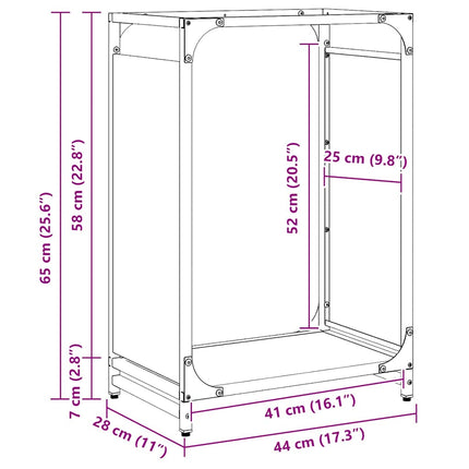 Vedställ vit 44x28x65 cm kallvalsat stål