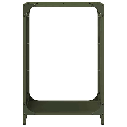 Vedställ olivgrön 44x28x65 cm kallvalsat stål
