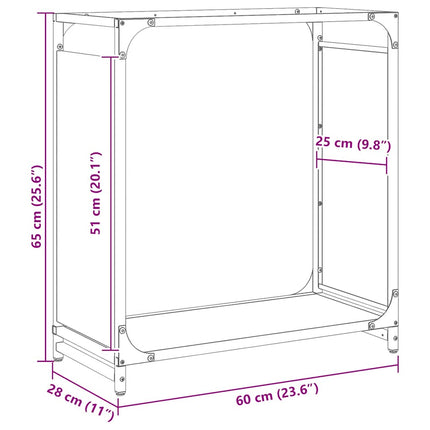 Vedställ antracit 60x28x65 cm kallvalsat stål