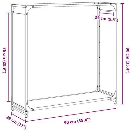 Vedställ antracit 90x28x90 cm kallvalsat stål
