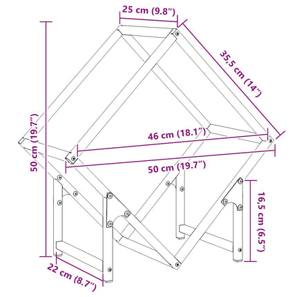 Vedställ vit 50x25x50 cm kallvalsat stål