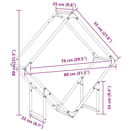 Vedställ vit 80x25x80 cm kallvalsat stål