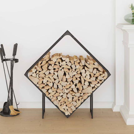 Vedställ svart 100x25x100 cm kallvalsat stål