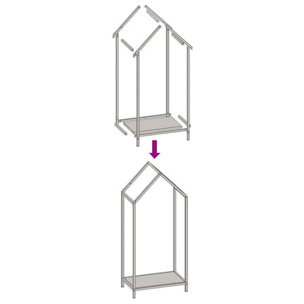 Vedställ svart 40x25x90 cm kallvalsat stål
