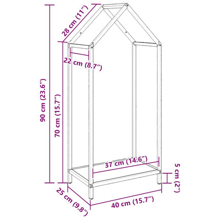 Vedställ vit 40x25x90 cm kallvalsat stål