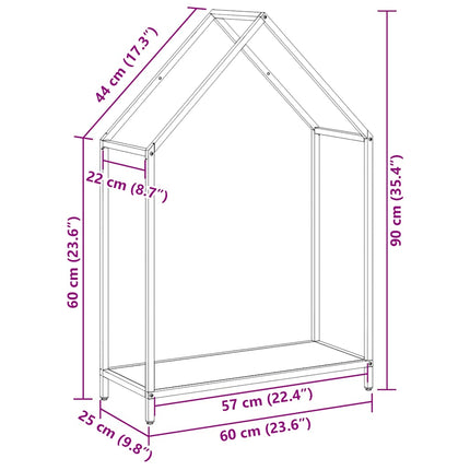 Vedställ antracit 60x25x90 cm kallvalsat stål