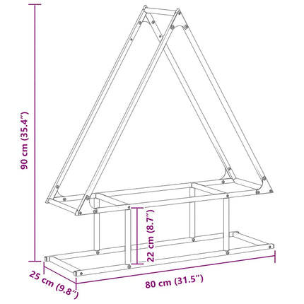 Vedställ antracit 80x25x90 cm kallvalsat stål