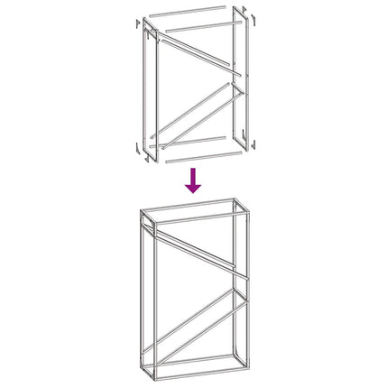 Vedställ vit 60x25x100 cm kallvalsat stål