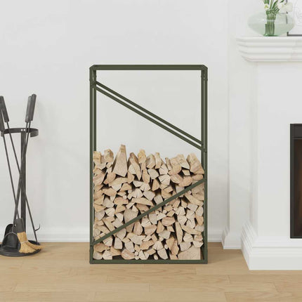 Vedställ olivgrön 60x25x100 cm kallvalsat stål