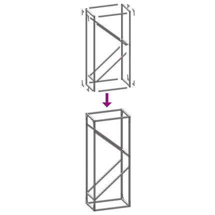 Vedställ vit 40x25x100 cm kallvalsat stål