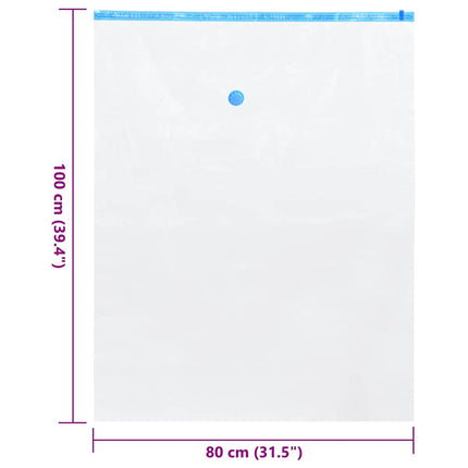 Förvaringspåsar 10 pcs Transparent och Blå 100 x 80 cm