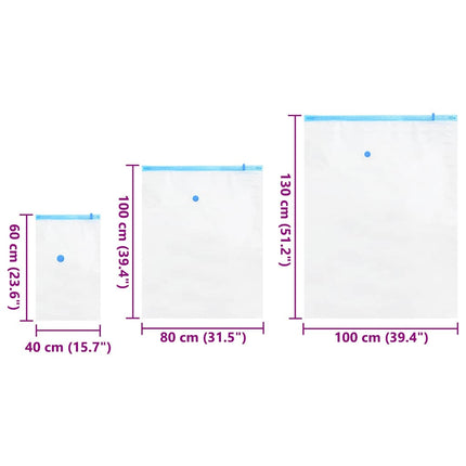 Förvaringspåsar 10 pcs Transparent och Blå 130 x 100 cm