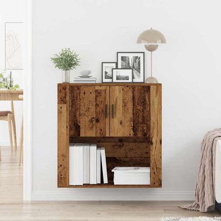 Väggskåp med hylla Gammalt trä 80 x 33 x 80 cm Konstruerat trä