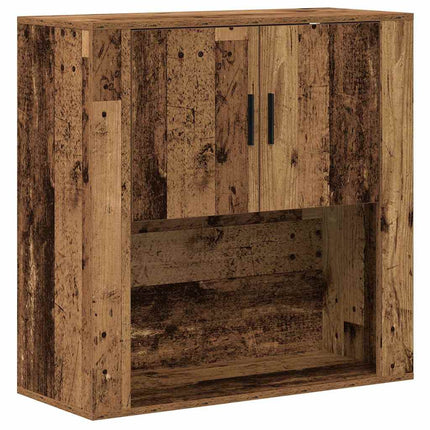 Väggskåp med hylla Gammalt trä 80 x 33 x 80 cm Konstruerat trä