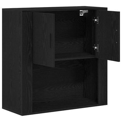 Väggskåp med hylla Svart ek 80 x 33 x 80 cm Konstruerat trä