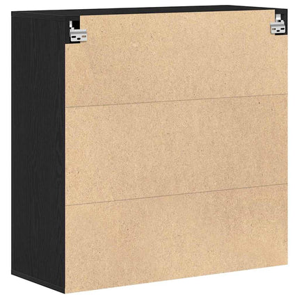 Väggskåp med hylla Svart ek 80 x 33 x 80 cm Konstruerat trä