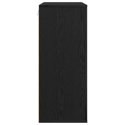 Väggskåp med hylla Svart Ek 80 x 33 x 80 cm Konstruerat trä