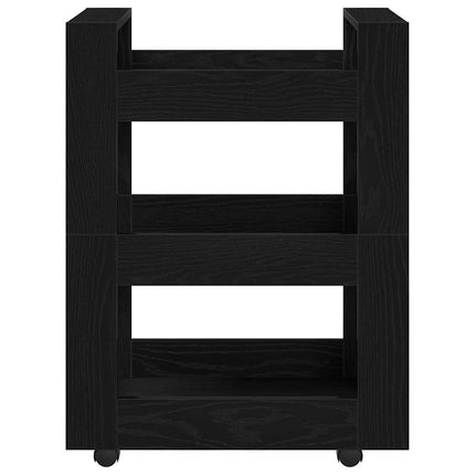 Köksvagn Svart Ek 60 x 45 x 80 cm Konstruerat trä