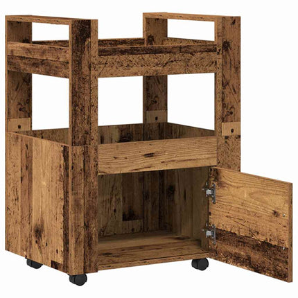 Köksvagn Gammalt trä 60 x 45 x 80 cm Konstruerat trä