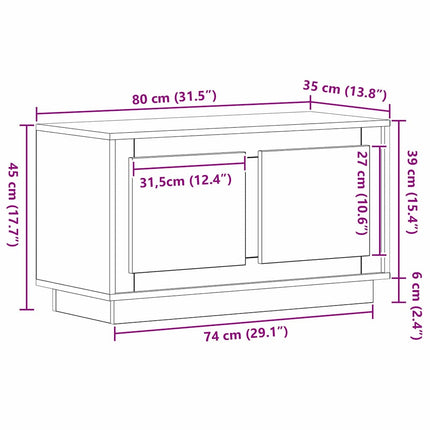 TV-skåp artisan ek 80 x 35 x 45 cm Konstruerat trä