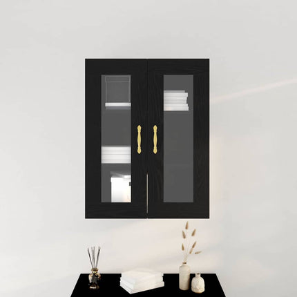 Väggskåp Svart Ek 69,5 x 34 x 90 cm Konstruerat trä