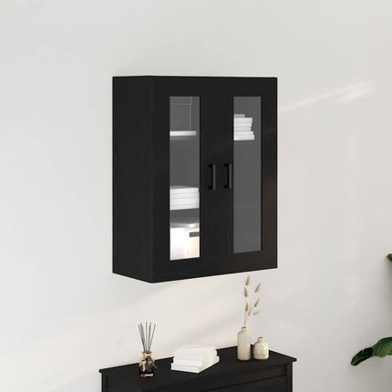 Väggskåp Svart Ek 69,5 x 34 x 90 cm Konstruerat trä