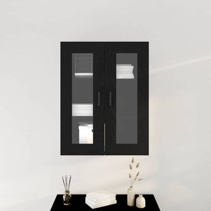 Väggskåp Svart Ek 69,5 x 34 x 90 cm Konstruerat trä